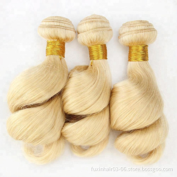 Xuchang Fuxin Manufacturer Blonde Brazilian Hair Extensions Remy Hair Wholesale Mink Large Stock, Accepted Large Quantity Order
